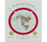 FOPURE Alexander Gleason's 1892 World Map Poster - Historical Flat Earth Chart Reproduction, Vintage Wall-Art for Classroom, Study, Home Decor(Framed,12x18inch(30x45cm))