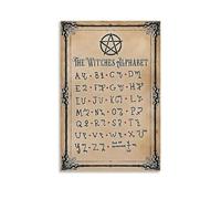 FOPURE Ancient Alphabets Wall-Art, Theban & Gothic Script Educational Poster, Vintage Canvas for Study or Lounge Decor (Unframed,12x18inch(30x45cm))