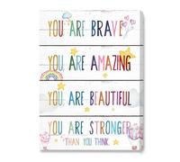 FOPURE Be Brave Canvas Wall-Art, Affirmations with Inspirational Quotes, Nursery & Playroom Wall Decor for Childrens Bedroom (Unframed,12x18inch(30x45cm))