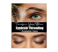 FOPURE Beauty Salon List Poster Brow Threading Eyelash Care Guide Canvas Print for Studio Client Consultation(Framed,12x18inch(30x45cm))