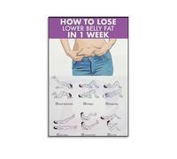 FOPURE Belly Fat Loss Yoga : 30-Day Home Exercise Sequence Chart for Abdominal Toning, Core Workout and Spiritual Wall Decor(Unframed,16x24inch(40x60cm))