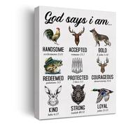 FOPURE Biblical Affirmations Wall Art - “I Am” Christian Truths Scripture Print - Inspirational Decor for Home, Office or Church(Framed,08x12inch(20x30cm))