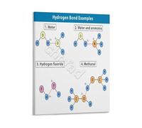 FOPURE Biochemistry and Chemistry Poster Hydrogen Bonding in Water DNA Educational Chart for(Framed,12x18inch(30x45cm))
