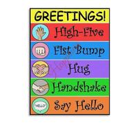FOPURE Build Classroom Community Poster Morning Greetings and Rules for Learning Environment (Framed,08x12inch(20x30cm))
