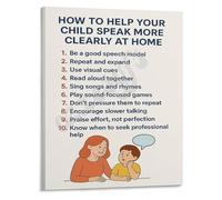 FOPURE Building Communication Skills Poster Playful Activities for Talking and Listening Canvas Wall-Art for Home or Classroom Educational Resource(Unframed,08x12inch(20x30cm))