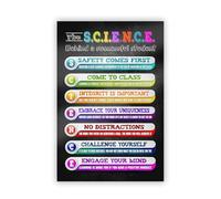 FOPURE Classroom Motivation Poster The SCIENCE Behind a Successful Student Acronym Wall-Art for Science Middle School High School(Unframed,16x24inch(40x60cm))