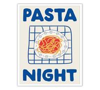 FOPURE Dining Room Wall-Art Retro Pasta Night Italian Food Pasta Poster Kitchen Pop Art Canvas Yellow Food Lover Prints(Unframed,16x24inch(40x60cm))