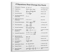 FOPURE For Math and Science Lovers Poster 17 Equations That Define Our Universe Canvas Wall-Art for Study Decor(Framed,08x12inch(20x30cm))