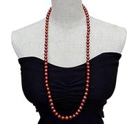 FOPURE Freshwater Cultured Brown Chocolate Color Potato Pearl 8-9mm Long Necklace 32"