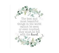 FOPURE Helen Keller Art Print Inspirational Saying The Most Beautiful Things Cannot Be Seen or Touched Heartfelt Gift Idea(Unframed,08x12inch(20x30cm))