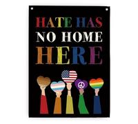 FOPURE Inclusion Wall-Art, Hate Has No Home Here Sign for Disability Ally and Indigenous People Support, Farmhouse Style Bedroom Poster(Framed,12x18inch(30x45cm))
