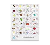 FOPURE Learn Vietnamese Poster Language Chart Educational Letters Vintage Decor for Classroom Office Wall (Unframed,08x12inch(20x30cm))