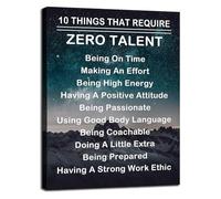 FOPURE Motivational Canvas Wall-Art Ten Things That Require Zero Talent Quote Inspirational Poster for Office Home Bedroom Living Room Decor(Framed,12x18inch(30x45cm))