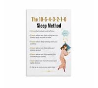 FOPURE Night Routine Chart Poster 10 3 2 1 0 Sleep Rule Canvas Wall-Art for Bedroom Gift for Her Self Care Bedroom Decor(Framed,08x12inch(20x30cm))