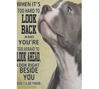 FOPURE Retro Look Right Beside You Bulldog Art - Vintage Dog Poster for Home Decor, Unique Wall Art for Kitchen, Bar, Office & Dog Lover Gift(Unframed,12x18inch(30x45cm))