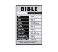 FOPURE Scripture for Strength Poster Bible Emergency Numbers Encouraging Verses Wall-Art for Sunday School Pastors Study(Unframed,08x12inch(20x30cm))