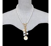FOPURE White Baroque Pearl Gold Plated Charm Choker Women Jewelry Freshwater Cultured Pearl Necklace
