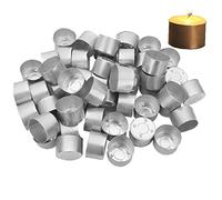 Fopytu 100 Pcs Aluminum Tea Light Tins Candle Mold Empty Tealight Candle Cases Wax Containers Tins for Diy Candles Making Supplies