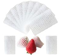 Fopytu 1000 Pcs Fruit Mesh Protective Sleeves Foam Net Sleeve Pocket Shockproof Protection Transport Packing Fruit Protector Mesh Wine Bottle Protective Sleeves