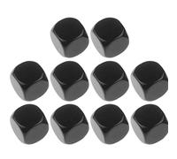 Fopytu 16mm Blank Black Dice Set, Acrylic Rounded Dice Cubes for Game, Party, Fun, Diy and Math Teaching