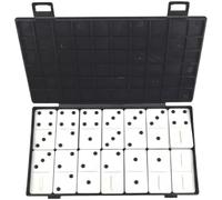 Fopytu 1set Double 6 Dominoes with Raised Dots for Blind Portable Classic Domino Tiles with Carry Case for Weak Sight Vision Disorder