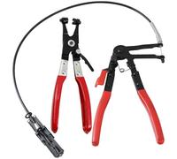 Fopytu 2 Pcs Hose Clamp Plier Kit, Long Reach Wire Spring Hose Clamp Pliers Remover for Automotive Coolant Radiator Heater and Water Hose Repairing Tool