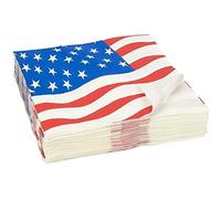 Fopytu 20 Pcs July 4th American Flag Paper Napkins American Table Napkin Paper Tissues Independence Day Party Decorations