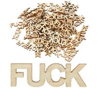 Fopytu 200pcs Wooden Fucks Cutouts Unfinished Wood Letter Pieces for Diy Crafts Jar Filling Fucks Pieces Funny Little Gifts Wedding Decor