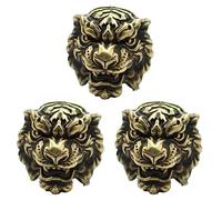 Fopytu 3 Pcs Brass Tiger Head Knife Lanyard Beads Vintage Animal Knife Beads Paracord Bead Key Chain Pendant Charms Bracelet Handcraft Diy Accessories