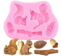 Fopytu 3d Squirrel Silicone Mold Forest Animal Fondant Mold Kitchen Diy Baking Tools Fudge Cookie Chocolate Mold Cake Decorating Tools