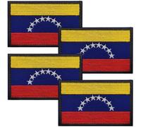 Fopytu 4 Pcs Venezuela Flag Patch Venezuela Flags Embroidered Patches Venezuelan Flags Military Patch for Clothes Hat Backpacks Decorations
