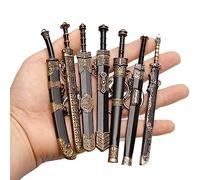 Fopytu 7 Pcs Mini Swords Keychains Ancient Swords Scabbard Model Pendant Key Chain Toys
