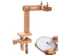 Fopytu Adjustable Embroidery Hoop Stand, Hands-free Cross Stitch Stand Lap, Wood Embroidery Hoop Holder Frame, Rotated Needlepoint Holder Stand