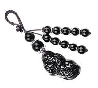 Fopytu Agate Jade Pixiu Pendant Keychain Car Bag Accessory, Chinese Feng Shui Pendant for Bring Lucky Wealth Key Ring for Men Women