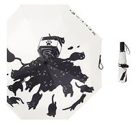 Fopytu Automatic Umbrella, Cartoon Cat Pattern 3-folding Umbrella Windproof Uv Rainproof Parasol Rain Sun Umbrella