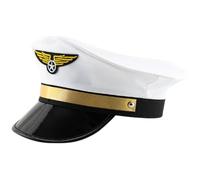 Fopytu Captain Pilot Hat, Airline Pilot Hat With Golden Emblem Airplane Navy Cosplay Costume Hats