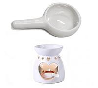 Fopytu Ceramic Tealight Spoon Candle Spoon, Candle Holder Tray, Tealight Wax Warmer with Handle for Essential Oil Burner Aromatherapy Diffuser