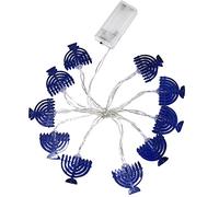 Fopytu Chanukah Decorative String Lights, 10 Led Hanukkah Menorah Lights for Jews, Synagogue,Judaism Wedding Bedroom Party Candelabra Decoration