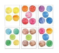 Fopytu Colorful Dot Wall Sticker, Watercolor Polka Dots Decal for Nursery Bedroom Classroom Decor, Multicolor Circle Window Clings Decoration