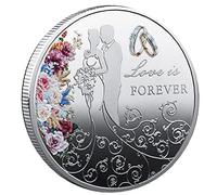 Fopytu Commemorative Coin Romantic Forever Lovers Commemorative Coins Wedding Anniversary Collection Coin Gifts