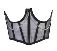 Fopytu Corset Underbust Women Gothic Corset Curve Shaper Strap Slimming Waist Belt Chain Lace Corsets Bustiers Punk