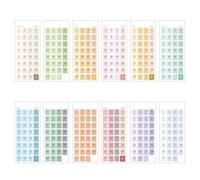 Fopytu Date Sticker 1 Set/12sheets Calendar Labels 365 Days Journal Notebook Scrapbooking Stationery Agenda Planner