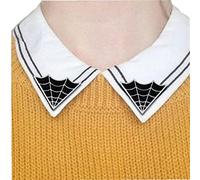 Fopytu Halloween Cobweb Collar Brooch Pins Retro Spider Web Brooch Lapel Pin Badge Accessory for Halloween Clothing Backpack