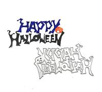 Fopytu Halloween Metal Cutting Happy Halloween Embossing Die Cuts Stencils for Diy Card Making Decoration