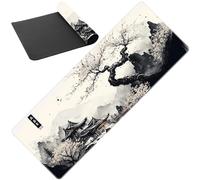 Fopytu Japanese Cherry Blossom Mouse Pad, Extended Large Mouse Mat Desk Pad, Stitched Edges Mousepad, Non-slip Rubber Base Gaming Mouse Pad for Office Home
