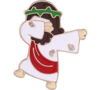 Fopytu Jesus Messiah Brooch Pin, Cartoon Jesus Lapel Pin Badges for Backpack Cloths Hats Decoration