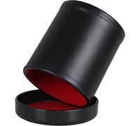 Fopytu Leather Dice Cup with Lid, Red Interior for Shaking, Use for Liars Dice Board Games