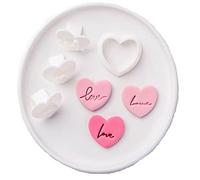 Fopytu Letter Biscuit Fondant Embosser Stamp Mold Heart Shaped Cookie Cutters Valentines Day Wedding Party Cake Decoration