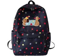 Fopytu Lightweight Dachshund Patterned Backpack with Polka Dots Large Capacity School Bag Leisure Campus Backpack Travel Bag