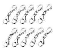 Fopytu Lobster Clasp Double Opening, 10 Pcs Lobster Claw Clasps Double Head, Stainless Steel Bracelet Connectors Extenders for Diy Jewellry Making